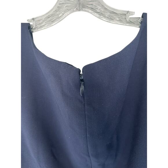 Ann Taylor Dress Navy Blue Plus Sleeveless‎ Office Work Career Business Size 16 - Picture 4 of 12